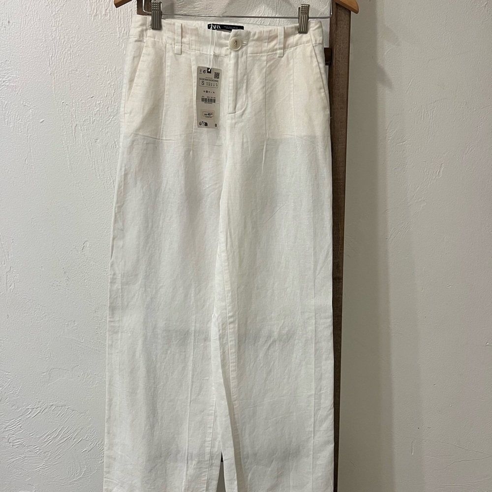 Zara Linen White Trousers